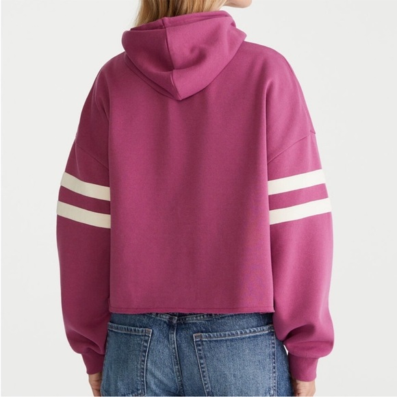 Peanuts Snoopy Varsity Cropped Hoodie Sweatshirt NWT Large - Picture 4 of 6